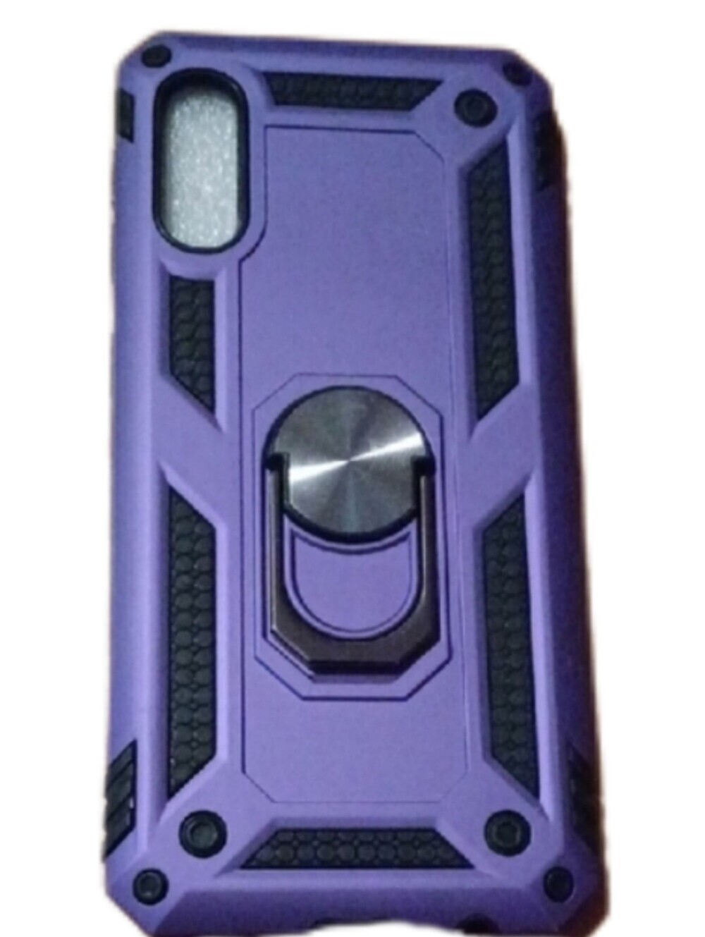 - Purple and Black Phone Case with Ring Holder